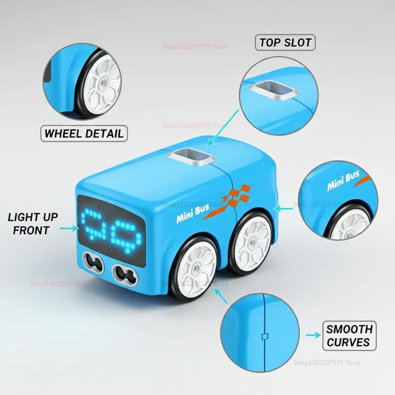 Magic RC Mini Bus Intelligent Remote Control Gesture Sensing Induction Follow Cartoon Car Smart Animation Vehicle Toys