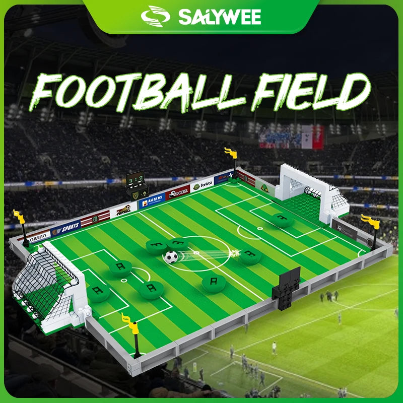 SALYWEE Sporting Style Building Blocks, Fan Toys Gifts, Soccer Field & Beach Volleyball & Basketball Court, DIY Scene Models