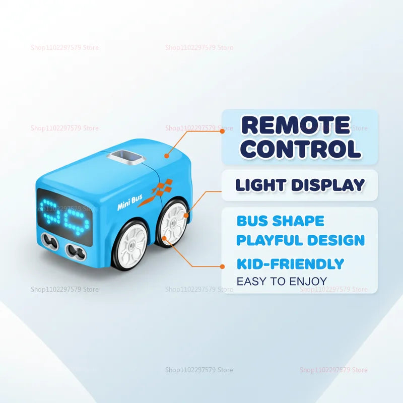 Magic RC Mini Bus Intelligent Remote Control Gesture Sensing Induction Follow Cartoon Car Smart Animation Vehicle Toys